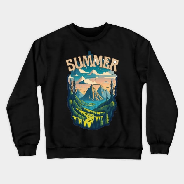 Summer Landscape Crewneck Sweatshirt by YrtemmyS